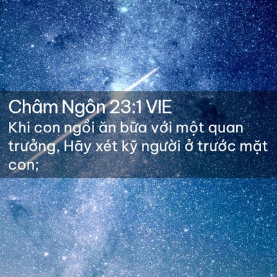 Picture 02 - Châm Ngôn 23:1 VIE - Khi con ngồi ăn bữa với một quan - Bible Verse Picture