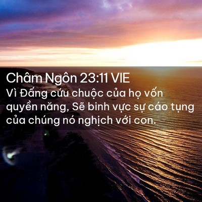 Picture 02 - Châm Ngôn 23:11 VIE - Vì Đấng cứu chuộc của họ vốn - Bible Verse Picture