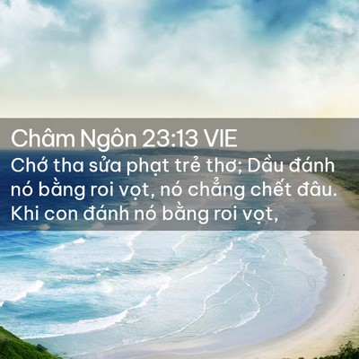 Picture 02 - Châm Ngôn 23:13 VIE - Chớ tha sửa phạt trẻ thơ; Dầu đánh - Bible Verse Picture