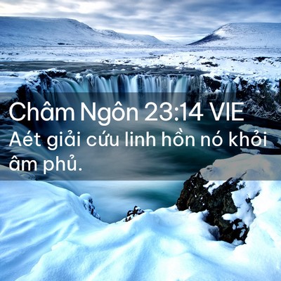 Picture 02 - Châm Ngôn 23:14 VIE - Aét giải cứu linh hồn nó khỏi âm - Bible Verse Picture