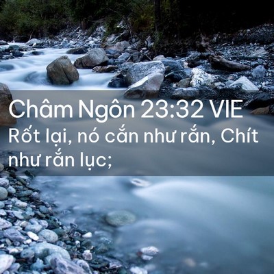 Picture 02 - Châm Ngôn 23:32 VIE - Rốt lại, nó cắn như rắn, Chít như - Bible Verse Picture