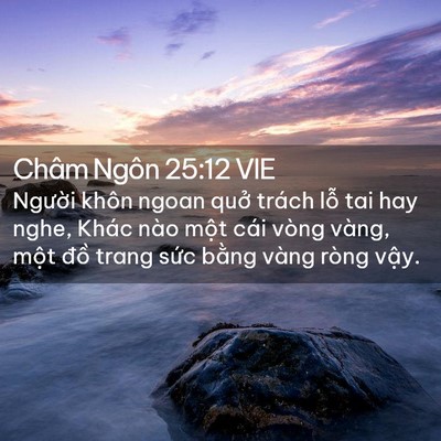 Picture 02 - Châm Ngôn 25:12 VIE - Người khôn ngoan quở trách lỗ tai hay - Bible Verse Picture