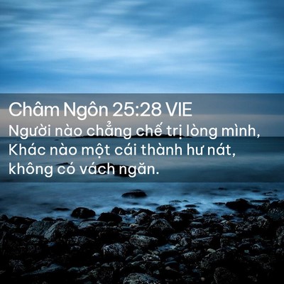 Picture 02 - Châm Ngôn 25:28 VIE - Người nào chẳng chế trị lòng mình, - Bible Verse Picture