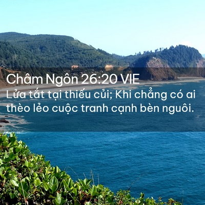 Picture 02 - Châm Ngôn 26:20 VIE - Lửa tắt tại thiếu củi; Khi chẳng có - Bible Verse Picture