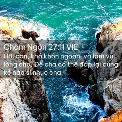 Picture 02 - Châm Ngôn 27:11 VIE - Hỡi con, khá khôn ngoan, và làm vui lòng - Bible Verse Picture