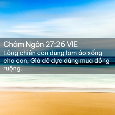 Picture 02 - Châm Ngôn 27:26 VIE - Lông chiên con dùng làm áo xống cho con, - Bible Verse Picture