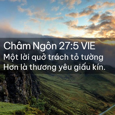 Picture 02 - Châm Ngôn 27:5 VIE - Một lời quở trách tỏ tường Hơn là - Bible Verse Picture