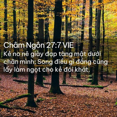 Picture 02 - Châm Ngôn 27:7 VIE - Kẻ no nê giày đạp tàng mật dưới - Bible Verse Picture