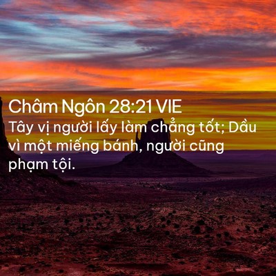 Picture 02 - Châm Ngôn 28:21 VIE - Tây vị người lấy làm chẳng tốt; - Bible Verse Picture
