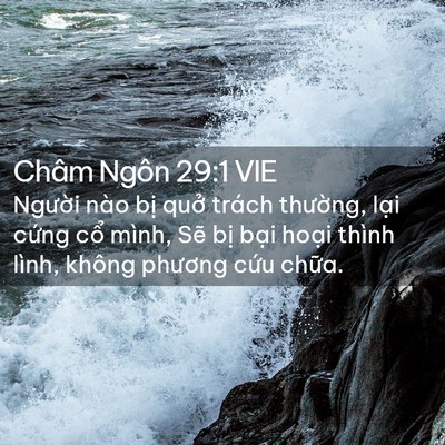 Picture 02 - Châm Ngôn 29:1 VIE - Người nào bị quở trách thường, lại - Bible Verse Picture
