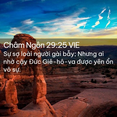 Picture 02 - Châm Ngôn 29:25 VIE - Sự sợ loài người gài bẫy; Nhưng ai - Bible Verse Picture