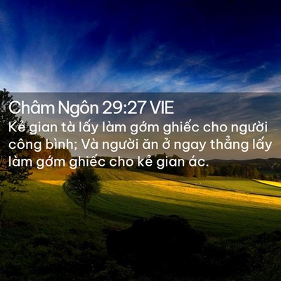 Picture 02 - Châm Ngôn 29:27 VIE - Kẻ gian tà lấy làm gớm ghiếc cho - Bible Verse Picture