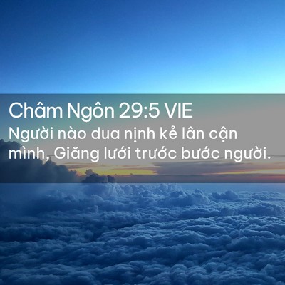 Picture 02 - Châm Ngôn 29:5 VIE - Người nào dua nịnh kẻ lân cận mình, - Bible Verse Picture