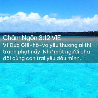 Picture 02 - Châm Ngôn 3:12 VIE - Vì Đức Giê-hô-va yêu thương ai thì - Bible Verse Picture