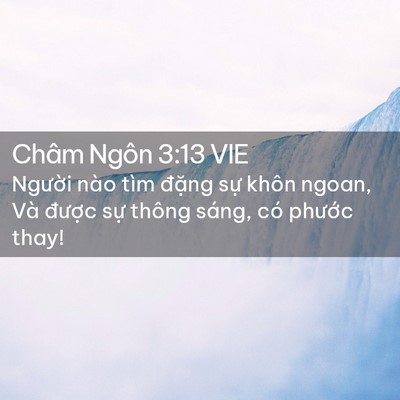 Picture 02 - Châm Ngôn 3:13 VIE - Người nào tìm đặng sự khôn ngoan, Và - Bible Verse Picture