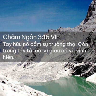 Picture 02 - Châm Ngôn 3:16 VIE - Tay hữu nó cầm sự trường thọ, Còn - Bible Verse Picture