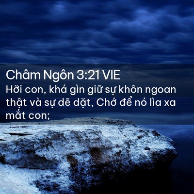 Picture 02 - Châm Ngôn 3:21 VIE - Hỡi con, khá gìn giữ sự khôn ngoan - Bible Verse Picture