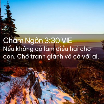 Picture 02 - Châm Ngôn 3:30 VIE - Nếu không có làm điều hại cho con, - Bible Verse Picture