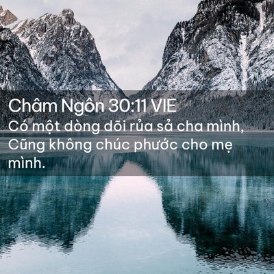 Picture 02 - Châm Ngôn 30:11 VIE - Có một dòng dõi rủa sả cha mình, Cũng - Bible Verse Picture