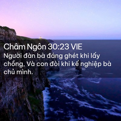 Picture 02 - Châm Ngôn 30:23 VIE - Người đàn bà đáng ghét khi lấy - Bible Verse Picture