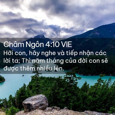 Picture 02 - Châm Ngôn 4:10 VIE - Hỡi con, hãy nghe và tiếp nhận các lời - Bible Verse Picture
