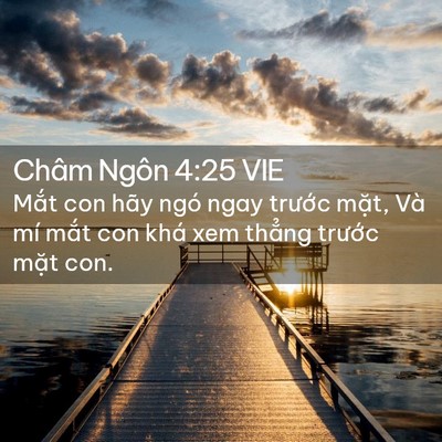 Picture 02 - Châm Ngôn 4:25 VIE - Mắt con hãy ngó ngay trước mặt, Và mí - Bible Verse Picture