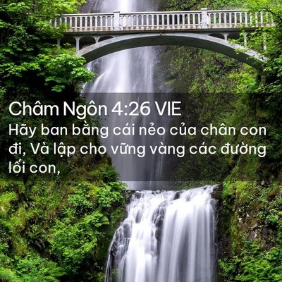 Picture 02 - Châm Ngôn 4:26 VIE - Hãy ban bằng cái nẻo của chân con đi, - Bible Verse Picture