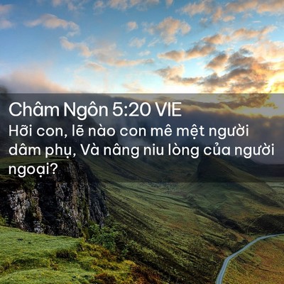 Picture 02 - Châm Ngôn 5:20 VIE - Hỡi con, lẽ nào con mê mệt người dâm - Bible Verse Picture