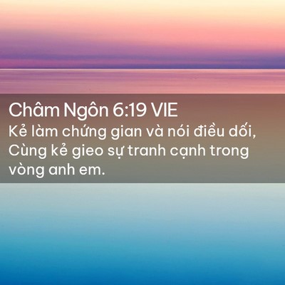 Picture 02 - Châm Ngôn 6:19 VIE - Kẻ làm chứng gian và nói điều dối, - Bible Verse Picture