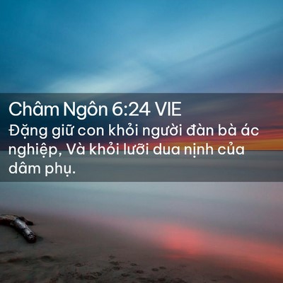 Picture 02 - Châm Ngôn 6:24 VIE - Đặng giữ con khỏi người đàn bà ác - Bible Verse Picture