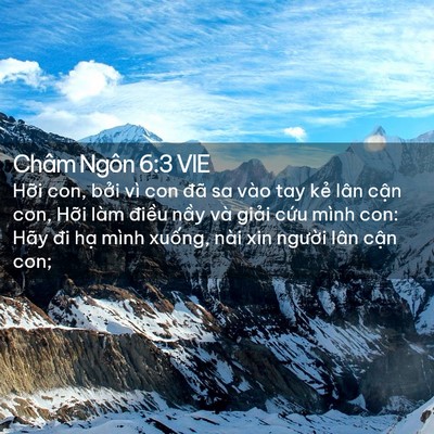 Picture 02 - Châm Ngôn 6:3 VIE - Hỡi con, bởi vì con đã sa vào tay kẻ - Bible Verse Picture