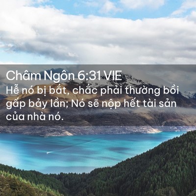 Picture 02 - Châm Ngôn 6:31 VIE - Hễ nó bị bắt, chắc phải thường - Bible Verse Picture