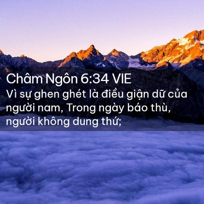 Picture 02 - Châm Ngôn 6:34 VIE - Vì sự ghen ghét là điều giận dữ của - Bible Verse Picture