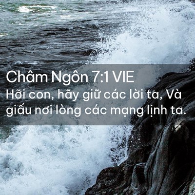 Picture 02 - Châm Ngôn 7:1 VIE - Hỡi con, hãy giữ các lời ta, Và giấu - Bible Verse Picture