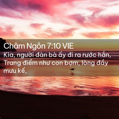 Picture 02 - Châm Ngôn 7:10 VIE - Kìa, người đàn bà ấy đi ra rước - Bible Verse Picture