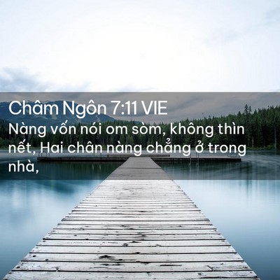 Picture 02 - Châm Ngôn 7:11 VIE - Nàng vốn nói om sòm, không thìn nết, Hai - Bible Verse Picture