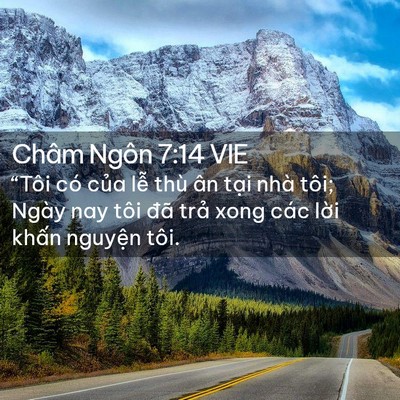 Picture 02 - Châm Ngôn 7:14 VIE - “Tôi có của lễ thù ân tại nhà tôi; - Bible Verse Picture