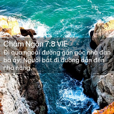 Picture 02 - Châm Ngôn 7:8 VIE - Đi qua ngoài đường gần góc nhà đàn - Bible Verse Picture