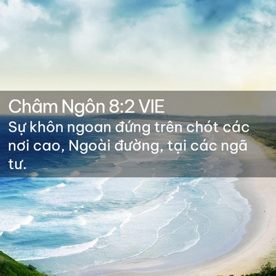Picture 02 - Châm Ngôn 8:2 VIE - Sự khôn ngoan đứng trên chót các nơi - Bible Verse Picture