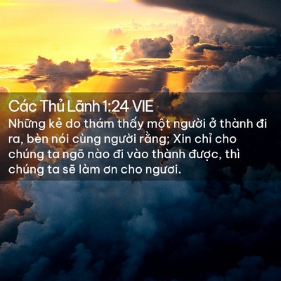 Picture 02 - Các Thủ Lãnh 1:24 VIE - Những kẻ do thám thấy một người ở - Bible Verse Picture