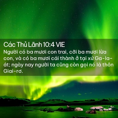 Picture 02 - Các Thủ Lãnh 10:4 VIE - Người có ba mươi con trai, cỡi ba mươi - Bible Verse Picture