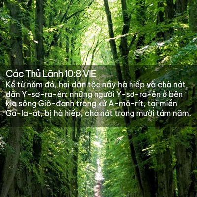 Picture 02 - Các Thủ Lãnh 10:8 VIE - Kể từ năm đó, hai dân tộc nầy hà - Bible Verse Picture