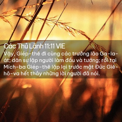 Picture 02 - Các Thủ Lãnh 11:11 VIE - Vậy, Giép-thê đi cùng các trưởng lão - Bible Verse Picture