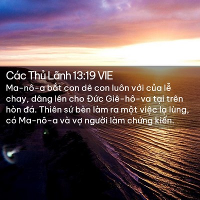 Picture 02 - Các Thủ Lãnh 13:19 VIE - Ma-nô-a bắt con dê con luôn với của lễ - Bible Verse Picture