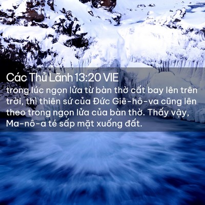 Picture 02 - Các Thủ Lãnh 13:20 VIE - trong lúc ngọn lửa từ bàn thờ cất bay - Bible Verse Picture