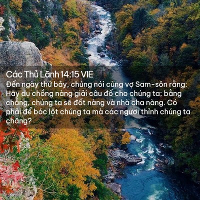 Picture 02 - Các Thủ Lãnh 14:15 VIE - Đến ngày thứ bảy, chúng nói cùng vợ - Bible Verse Picture