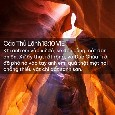 Picture 02 - Các Thủ Lãnh 18:10 VIE - Khi anh em vào xứ đó, sẽ đến cùng - Bible Verse Picture