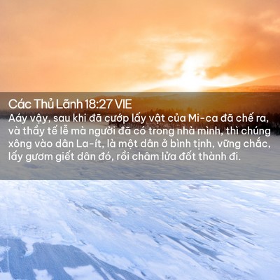 Picture 02 - Các Thủ Lãnh 18:27 VIE - Aáy vậy, sau khi đã cướp lấy vật - Bible Verse Picture