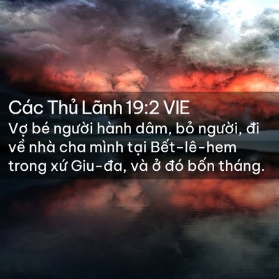 Picture 02 - Các Thủ Lãnh 19:2 VIE - Vợ bé người hành dâm, bỏ người, đi - Bible Verse Picture