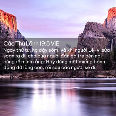 Picture 02 - Các Thủ Lãnh 19:5 VIE - Ngày thứ tư, họ dậy sớm, và khi - Bible Verse Picture